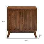 32" Brown Wood Accent Cabinet