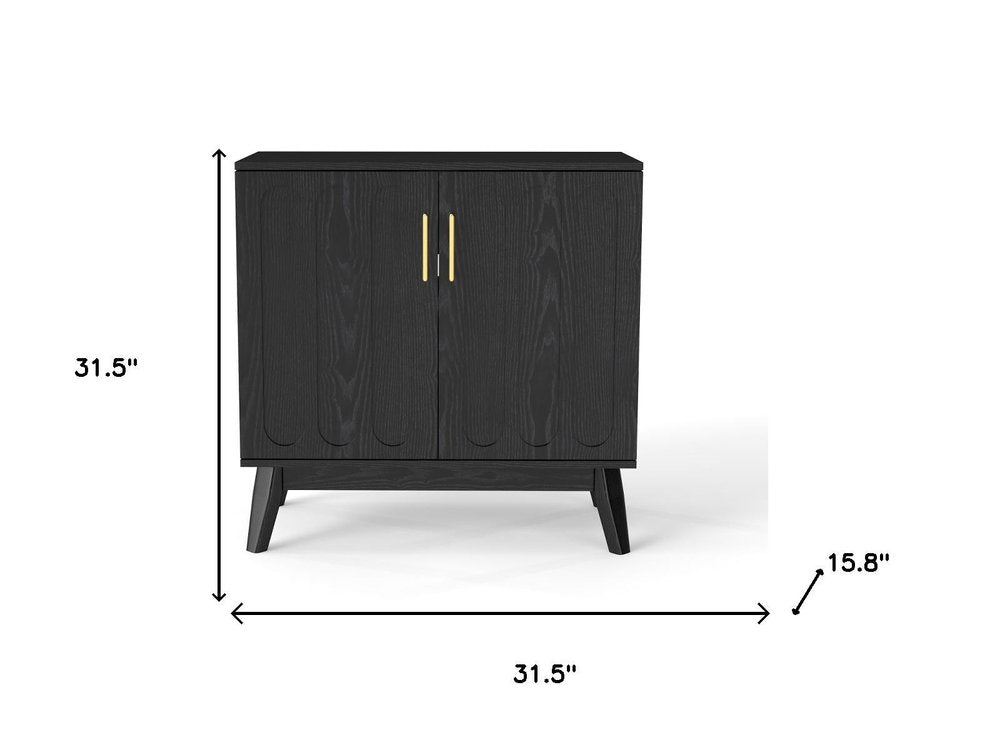 32" Brown Wood Accent Cabinet