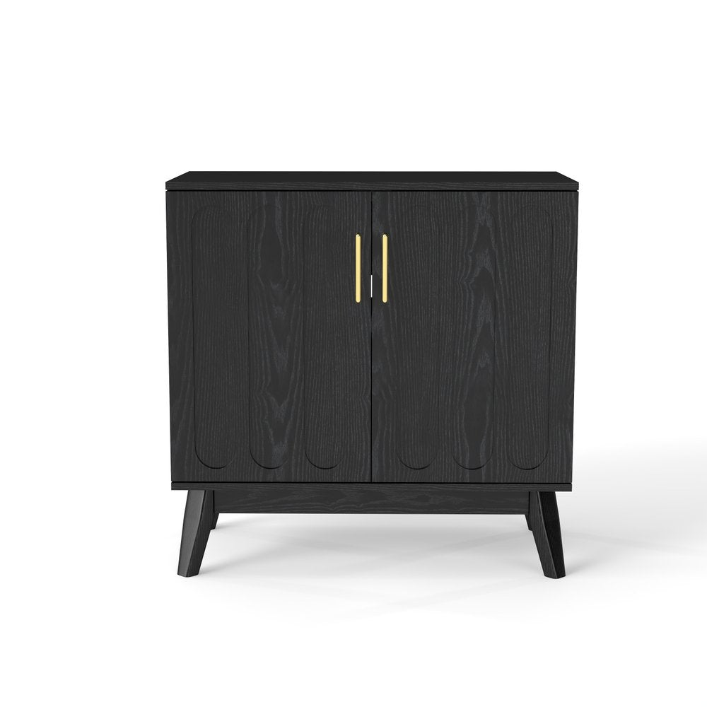 32" Brown Wood Accent Cabinet