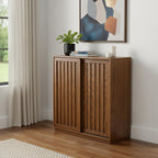 32" Brown Wood Accent Cabinet