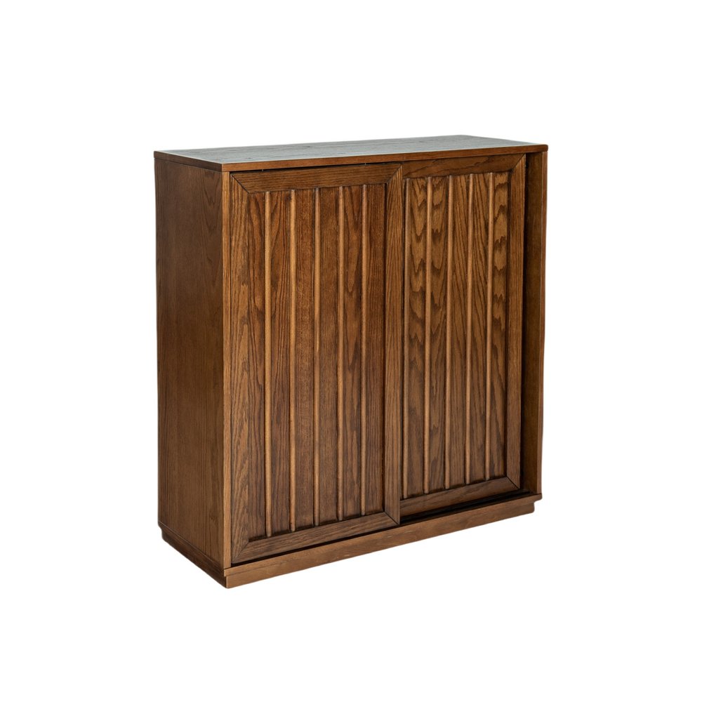 32" Brown Wood Accent Cabinet