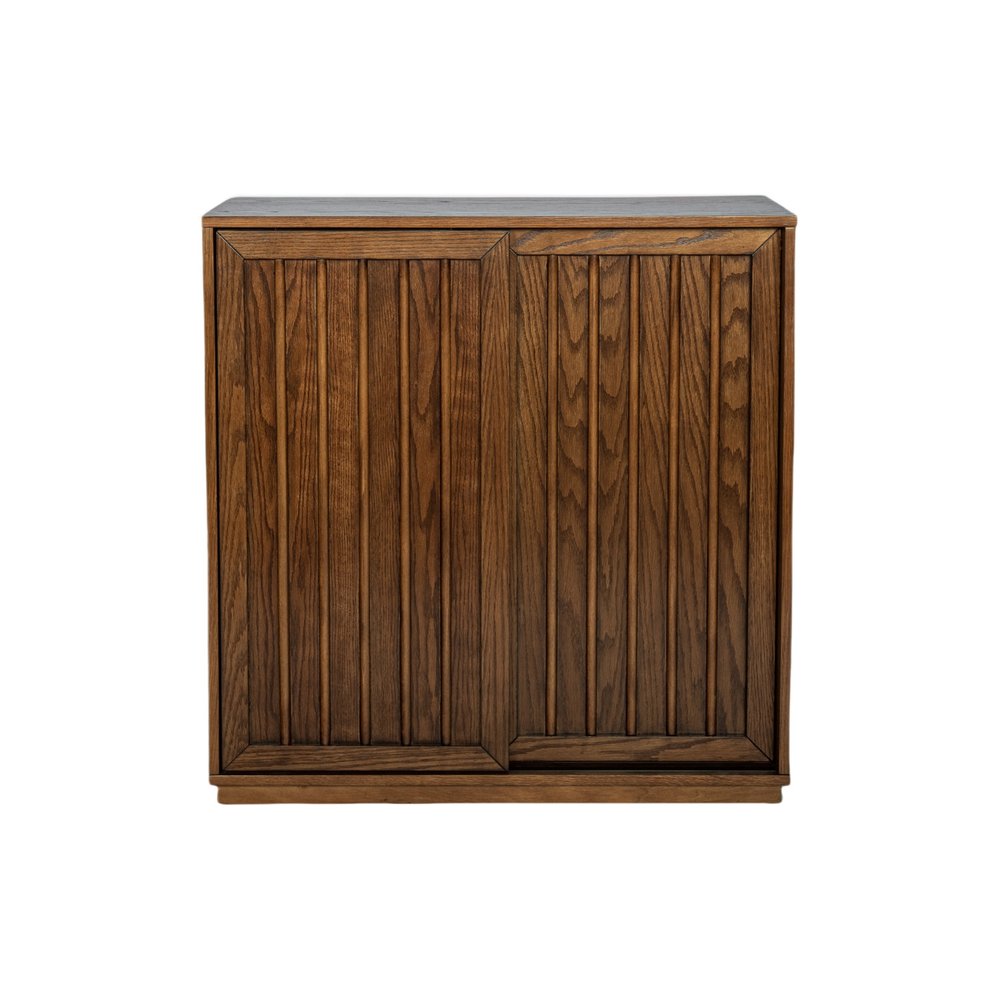 32" Brown Wood Accent Cabinet