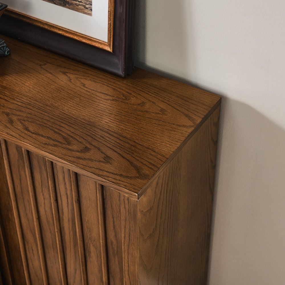 32" Brown Wood Accent Cabinet