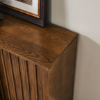 32" Brown Wood Accent Cabinet