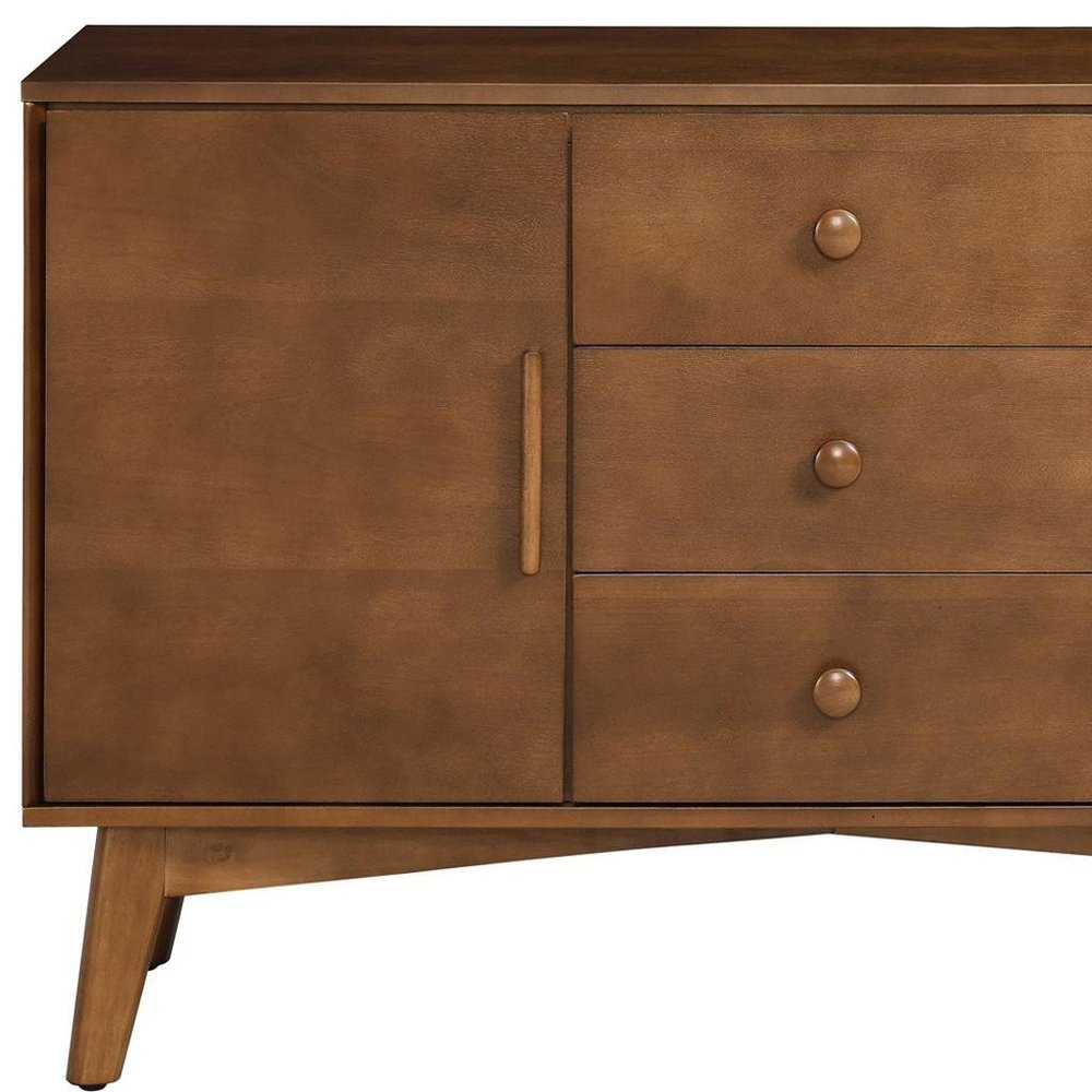 47" Brown Wood Three Drawer Sideboard With Two Doors