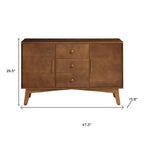 47" Brown Wood Three Drawer Sideboard With Two Doors