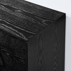 60" Black Wood Ribbed Texture Sideboard With Four Doors
