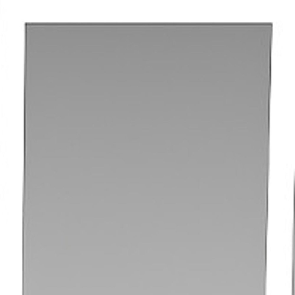 20" White Wood Mirrored Five Drawer Vanity Table And Lights