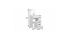 24" White Wood Mirrored Three Drawer Vanity Table