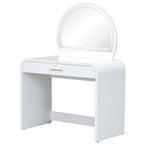 39" White Wood Mirrored Vanity Table And Lights