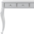 39" Silver Wood Mirrored Three Drawer Vanity Table