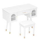 40" White Wood Vanity Table