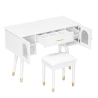40" White Wood Vanity Table