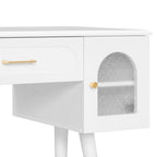 40" White Wood Vanity Table