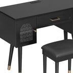 40" Black Wood Vanity Table