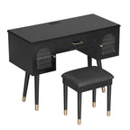 40" Black Wood Vanity Table