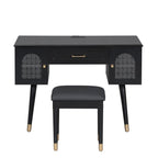 40" Black Wood Vanity Table