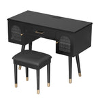 40" Black Wood Vanity Table