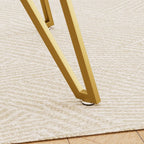 35" Clear and Gold Glass and Steel Square Dining Table