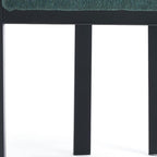 Set of Two Green and Black Chenille And Metal Partially Open Back Dining Side Chairs