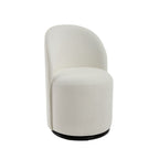 Brown and Black Velvet Curved Back Swivel Dining Arm Chair