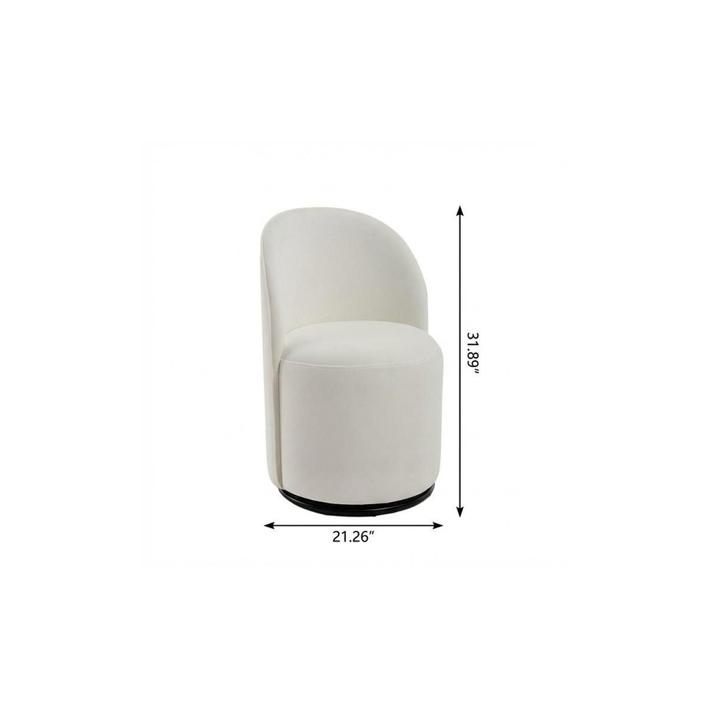 Brown and Black Velvet Curved Back Swivel Dining Arm Chair