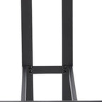Set of Two 26" Orange and Black Fabric and Metal Counter Height Bar Chairs