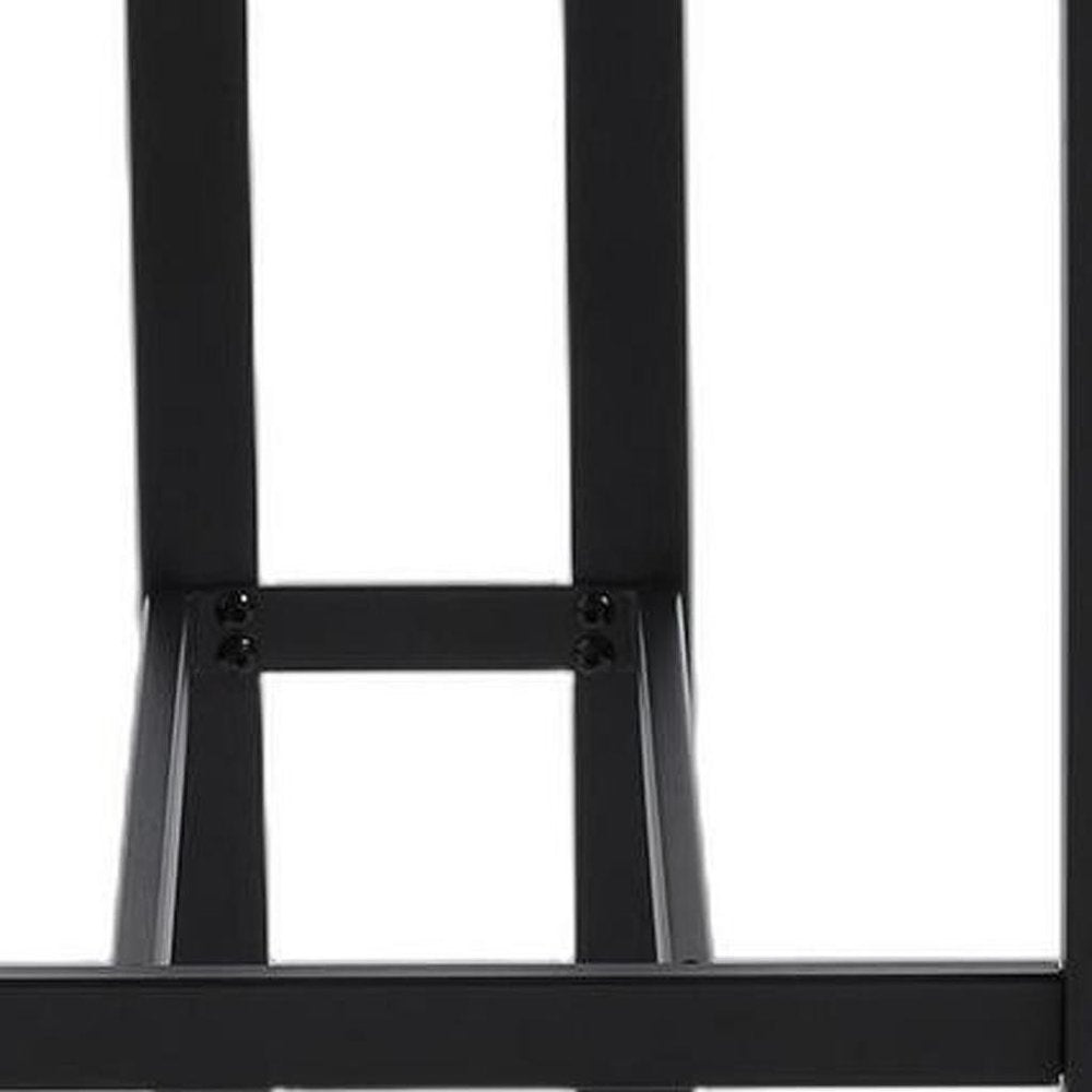 Set of Two 26" Orange and Black Fabric and Metal Counter Height Bar Chairs