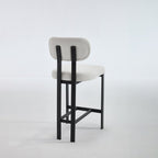 Set of Two 26" Orange and Black Fabric and Metal Counter Height Bar Chairs