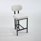 Set of Two 26" Orange and Black Fabric and Metal Counter Height Bar Chairs