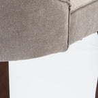 Set of Two Blue And Brown Linen And Solid Wood Dining Side Chairs