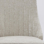 Set of Two Beige White And Gold Chenille And Stainless Steel Dining Side Chairs