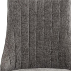 Set of Two Beige White And Gold Chenille And Stainless Steel Dining Side Chairs