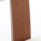 Set of Two Beige White And Brown Linen And Solid Wood Wing Back Dining Side Chairs