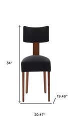 Set of Two Beige White And Brown Linen And Solid Wood Wing Back Dining Side Chairs