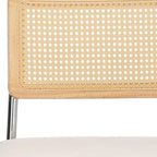 Set of Two Beige White And Silver Velvet And Stainless Steel Dining Side Chairs