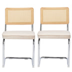 Set of Two Brown And Silver Velvet And Stainless Steel Open Back Dining Side Chairs