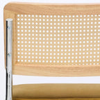 Set of Two Beige White And Silver Velvet And Stainless Steel Dining Side Chairs