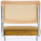 Set of Two Brown And Silver Velvet And Stainless Steel Open Back Dining Side Chairs
