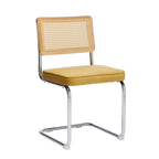 Set of Two Brown And Silver Velvet And Stainless Steel Open Back Dining Side Chairs