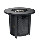 50000 BTU 30" Black Steel Propane Round Fire Pit