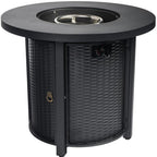 50000 BTU 30" Black Steel Propane Round Fire Pit