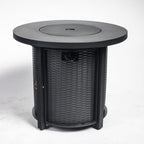 50000 BTU 30" Black Steel Propane Round Fire Pit