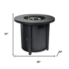 50000 BTU 30" Black Steel Propane Round Fire Pit