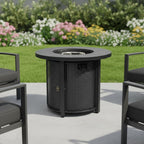 50000 BTU 30" Black Steel Propane Round Fire Pit