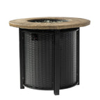 50000 BTU 30" Black And Brown Steel Propane Round Fire Pit