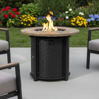 50000 BTU 30" Black And Brown Steel Propane Round Fire Pit