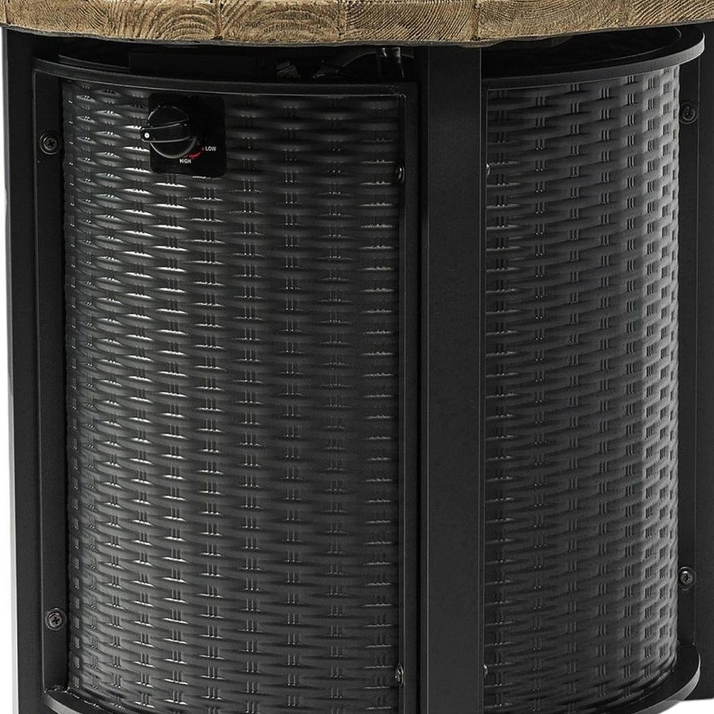 50000 BTU 30" Black And Brown Steel Propane Round Fire Pit