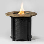50000 BTU 30" Black And Brown Steel Propane Round Fire Pit