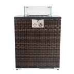 50000 BTU 24" Espresso Wicker Propane Rectangular Fire Pit
